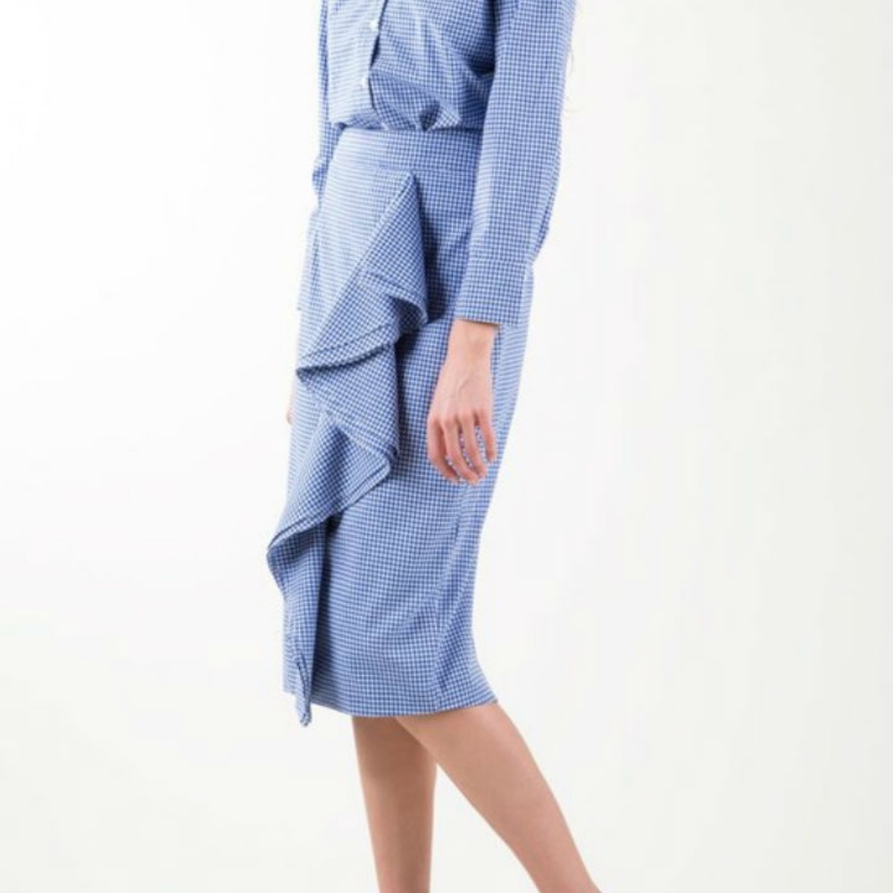 Gingham Ruffle Skirt - Picture 2 of 6